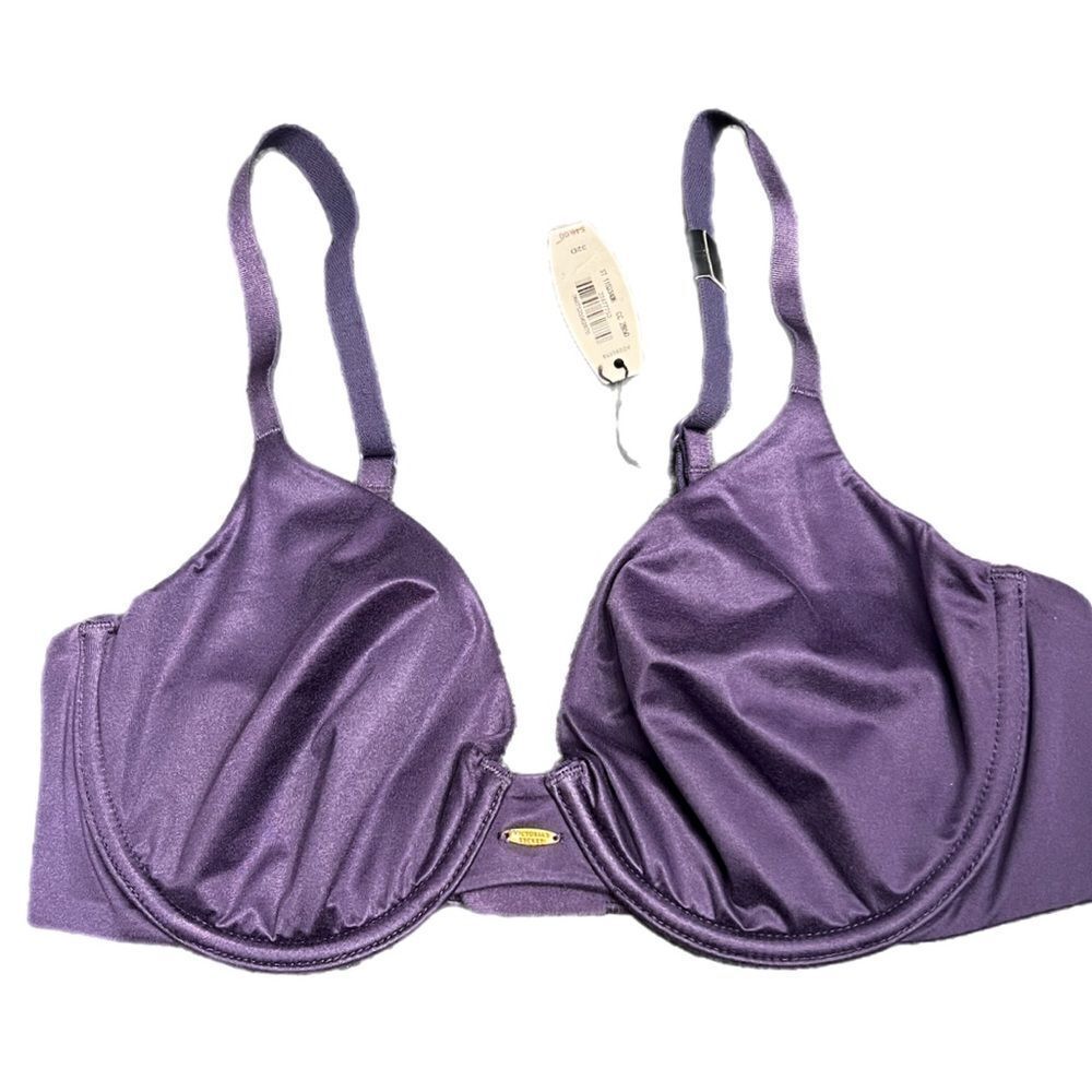 Victoria’s Secret Supersoft Satiny Fabulous unlined semi demi bra purple